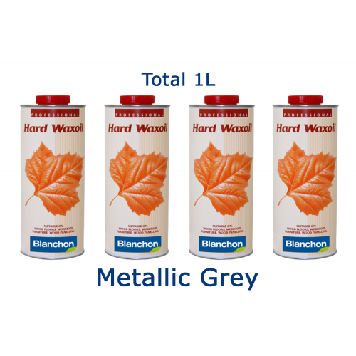 Blanchon HARD WAXOIL (hardwax) 1 ltr (four 0.25 ltr cans) METALLIC GREY 04121359 (BL)